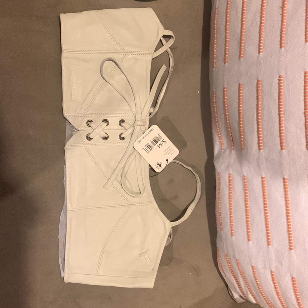 Free People Hastings Corset Belt Cream